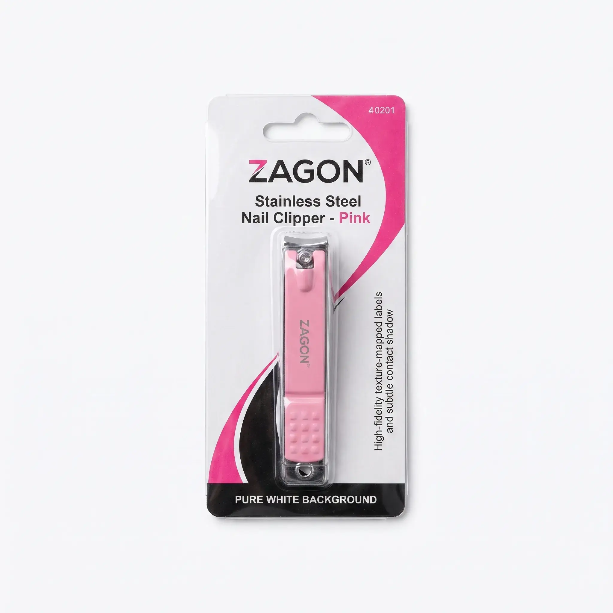 Zagon Stainless Steel Nail Clipper - Pink