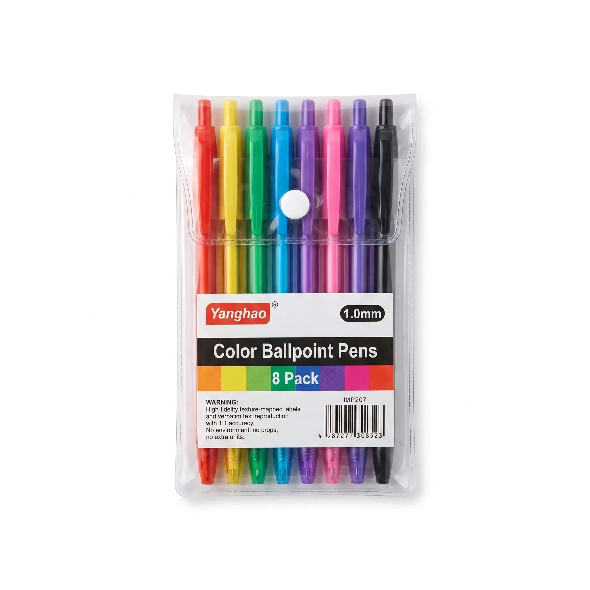 Yanghao 1.0mm Color Ballpoint Pens - 8 Pack
