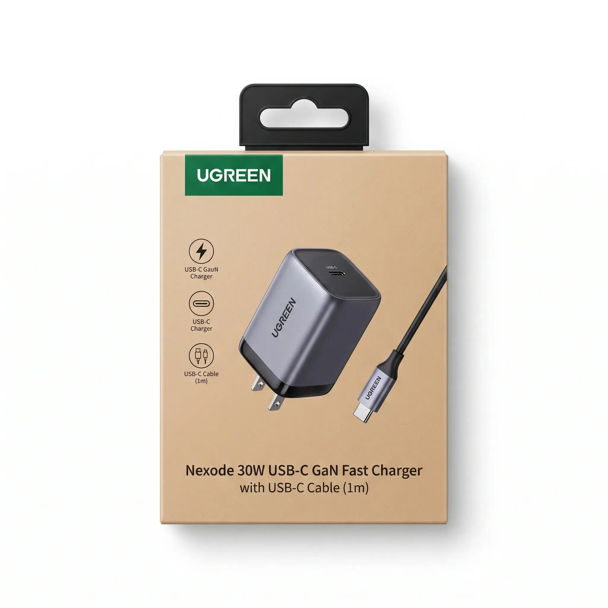 Ugreen Nexode 30W USB-C GaN Fast Charger with USB-C Cable (1m)