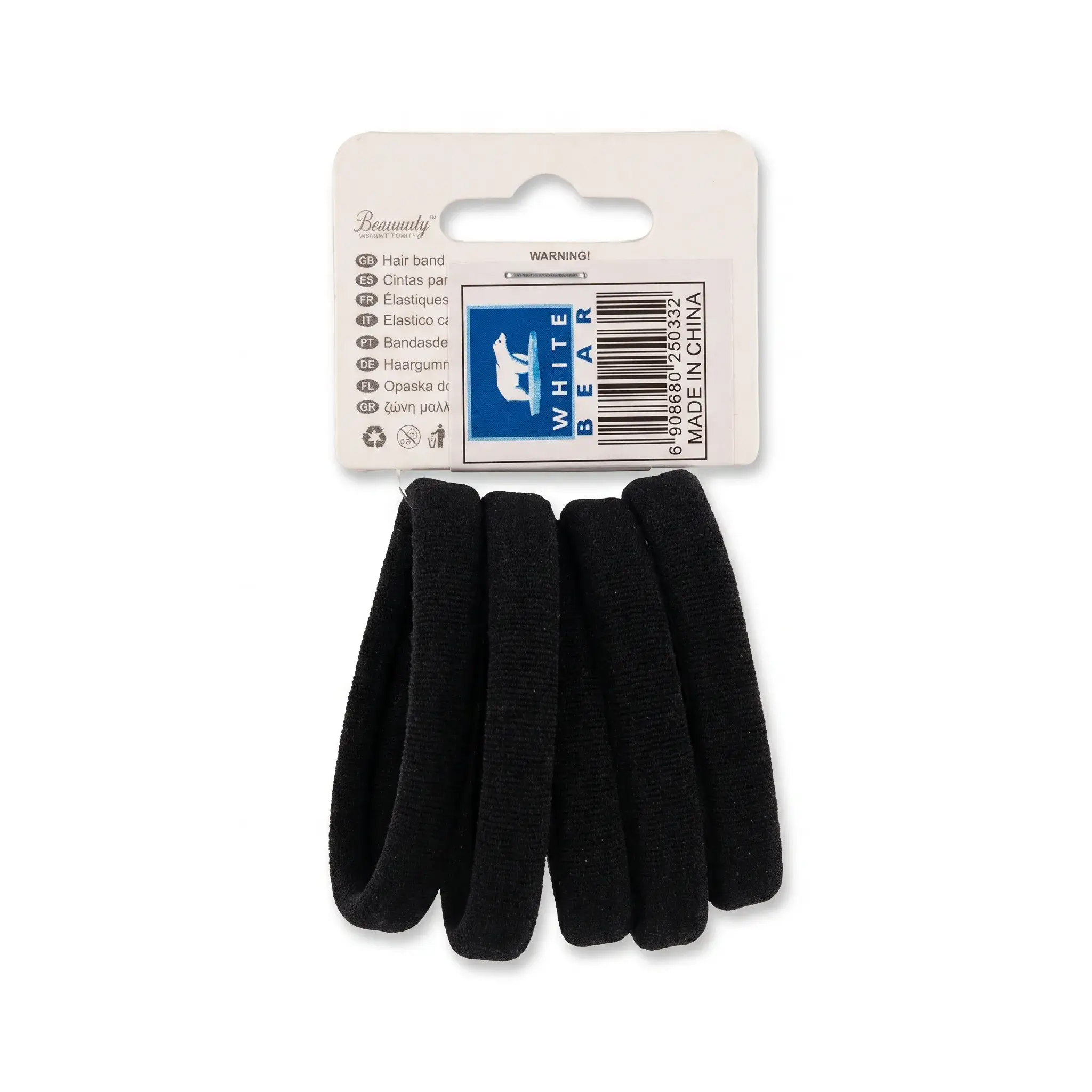 White Bear Black Hair Bands