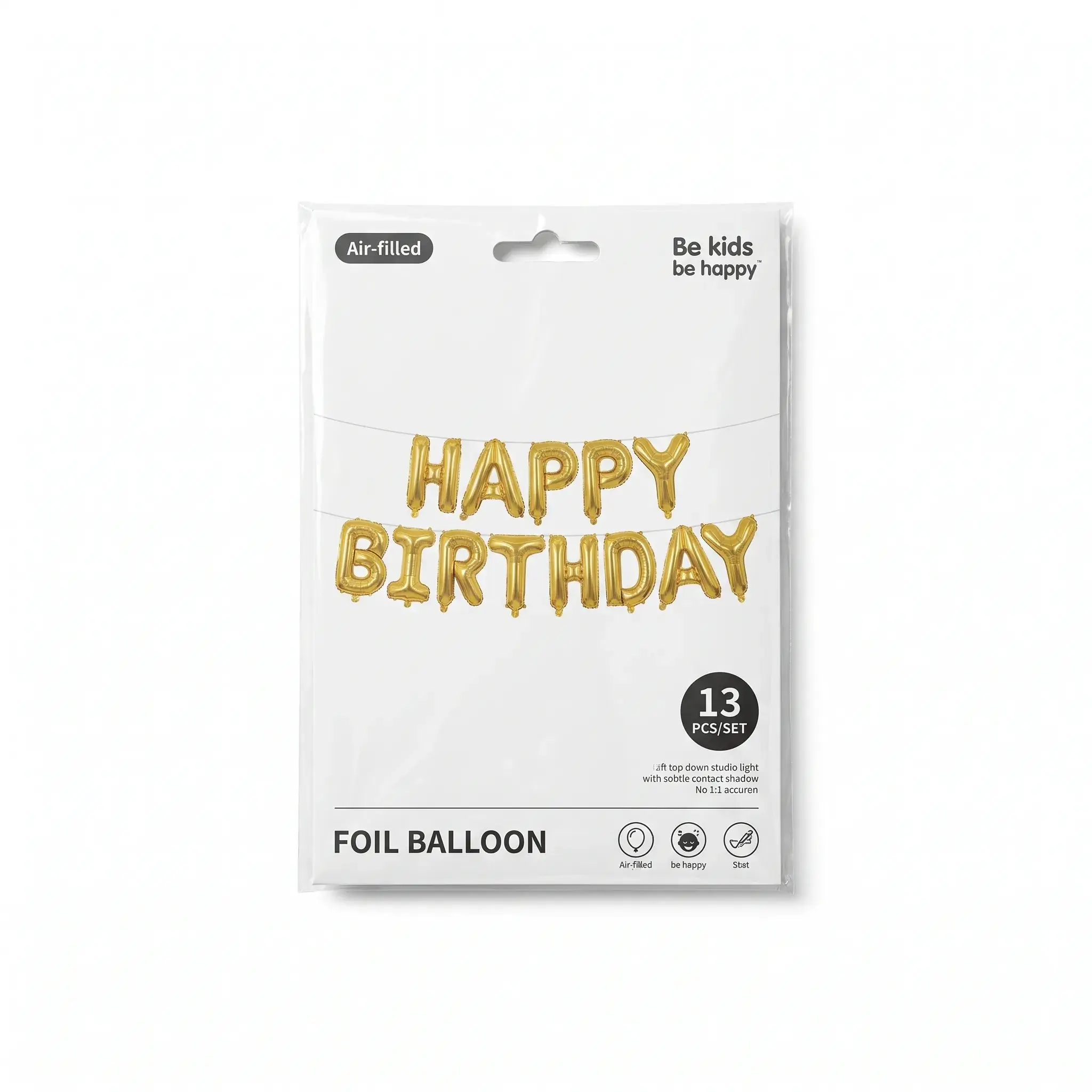 Happy Birthday Foil Balloon Set - Gold