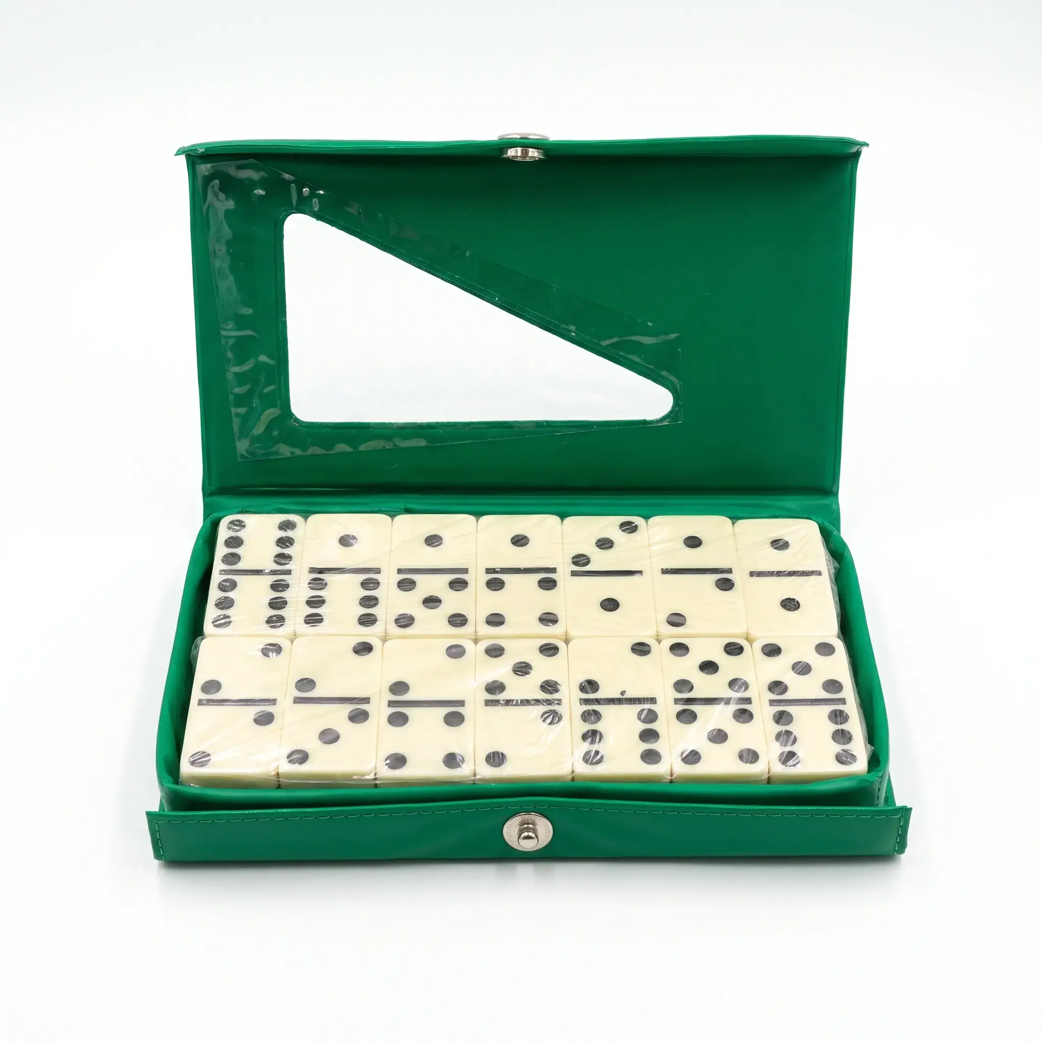 Classic Dominoes Set with Green Case