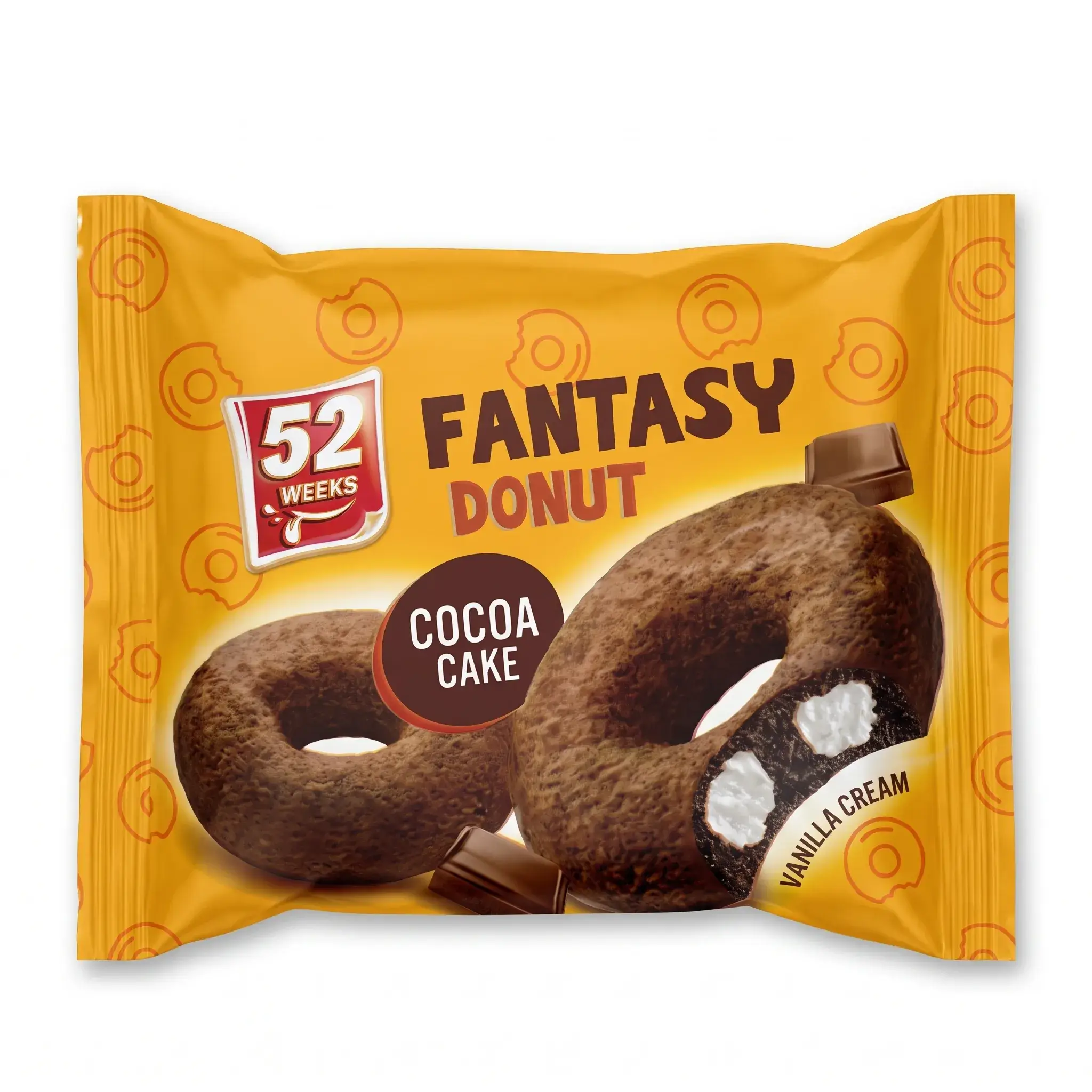 52 Weeks Fantasy Donut Cocoa Cake with Vanilla Cream