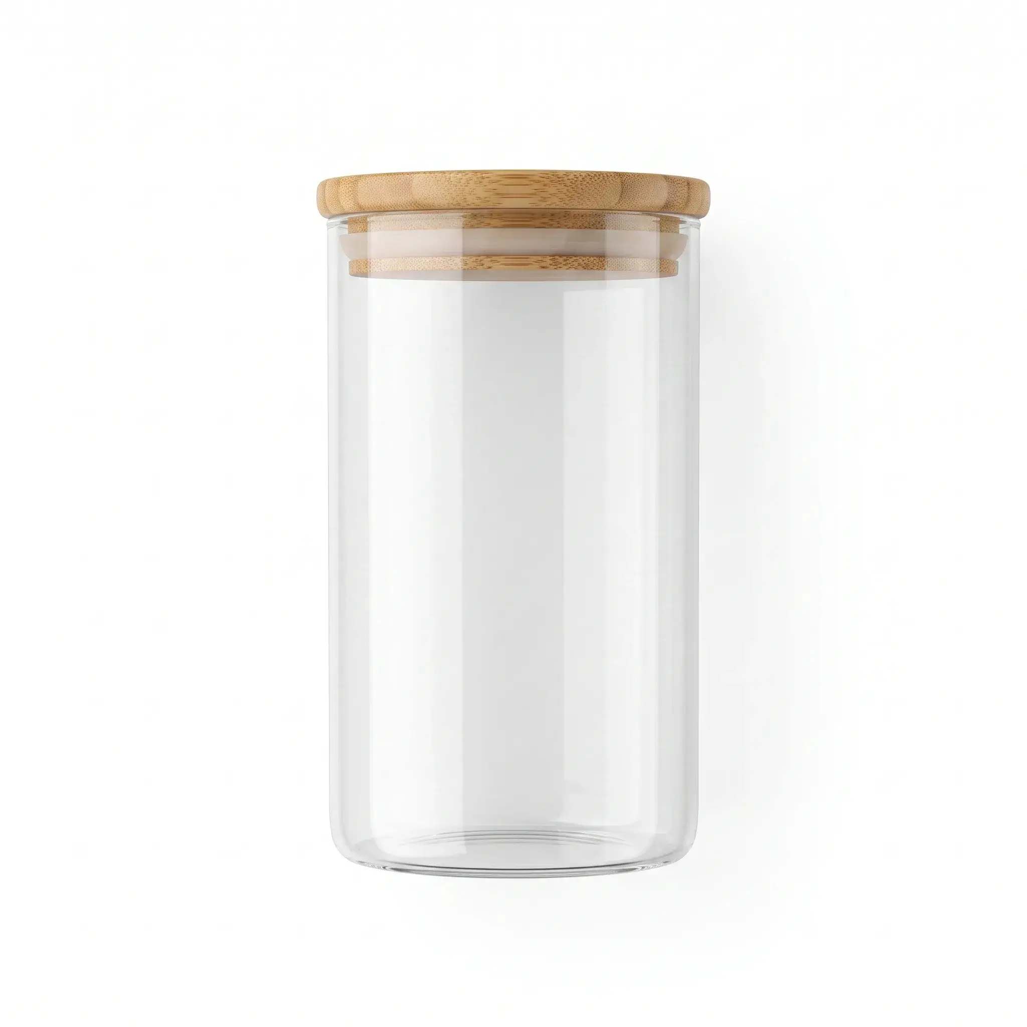 Tall Glass Storage Jar with Bamboo Lid
