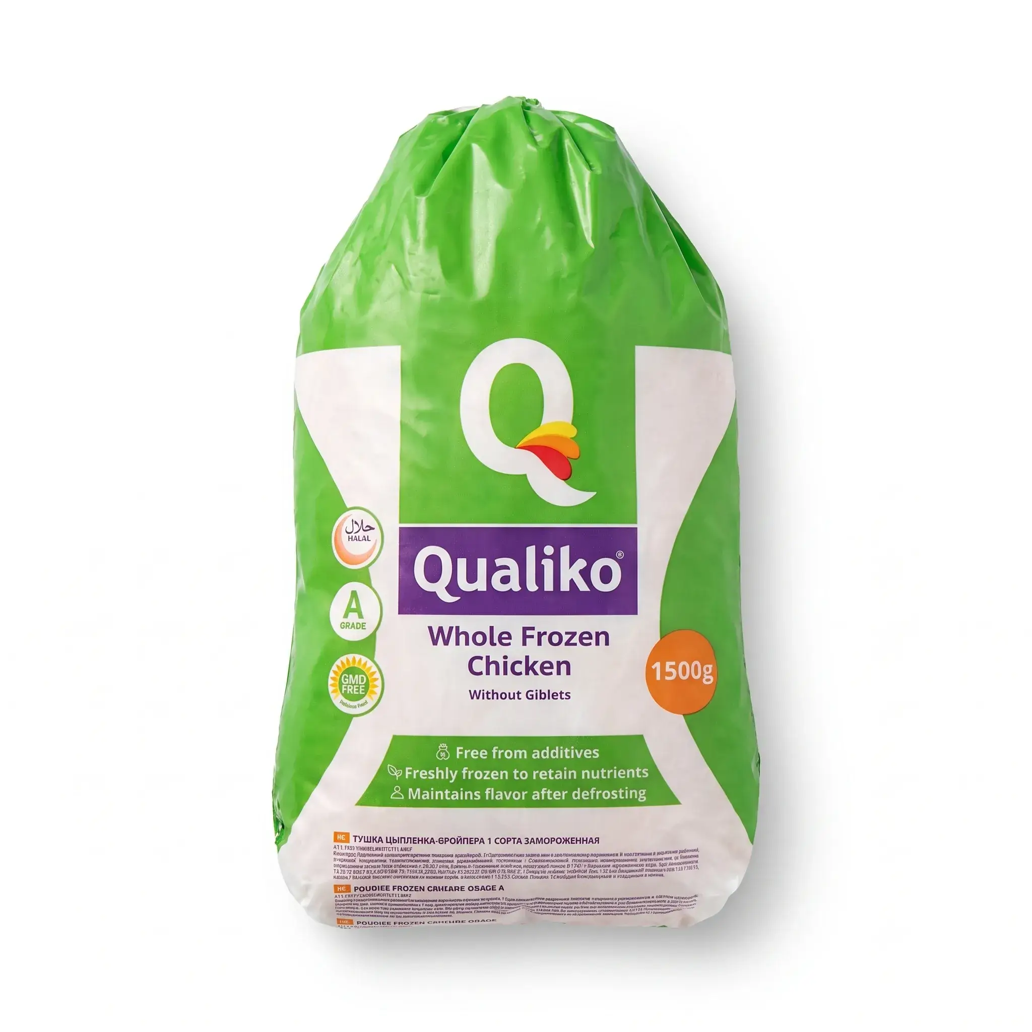 Qualiko Whole Frozen Chicken Without Giblets 1500g
