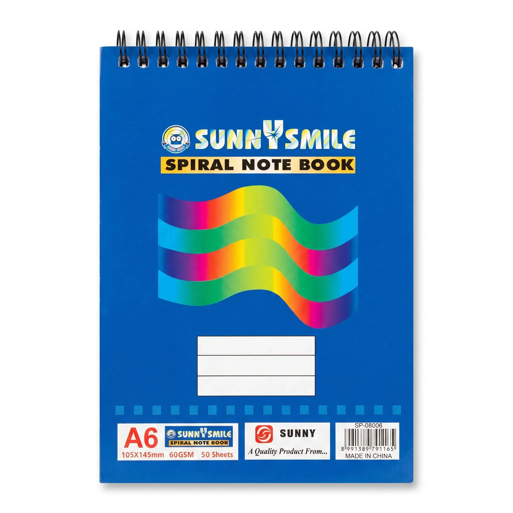 Sunny Smile Spiral Notebook A6 50 Sheets