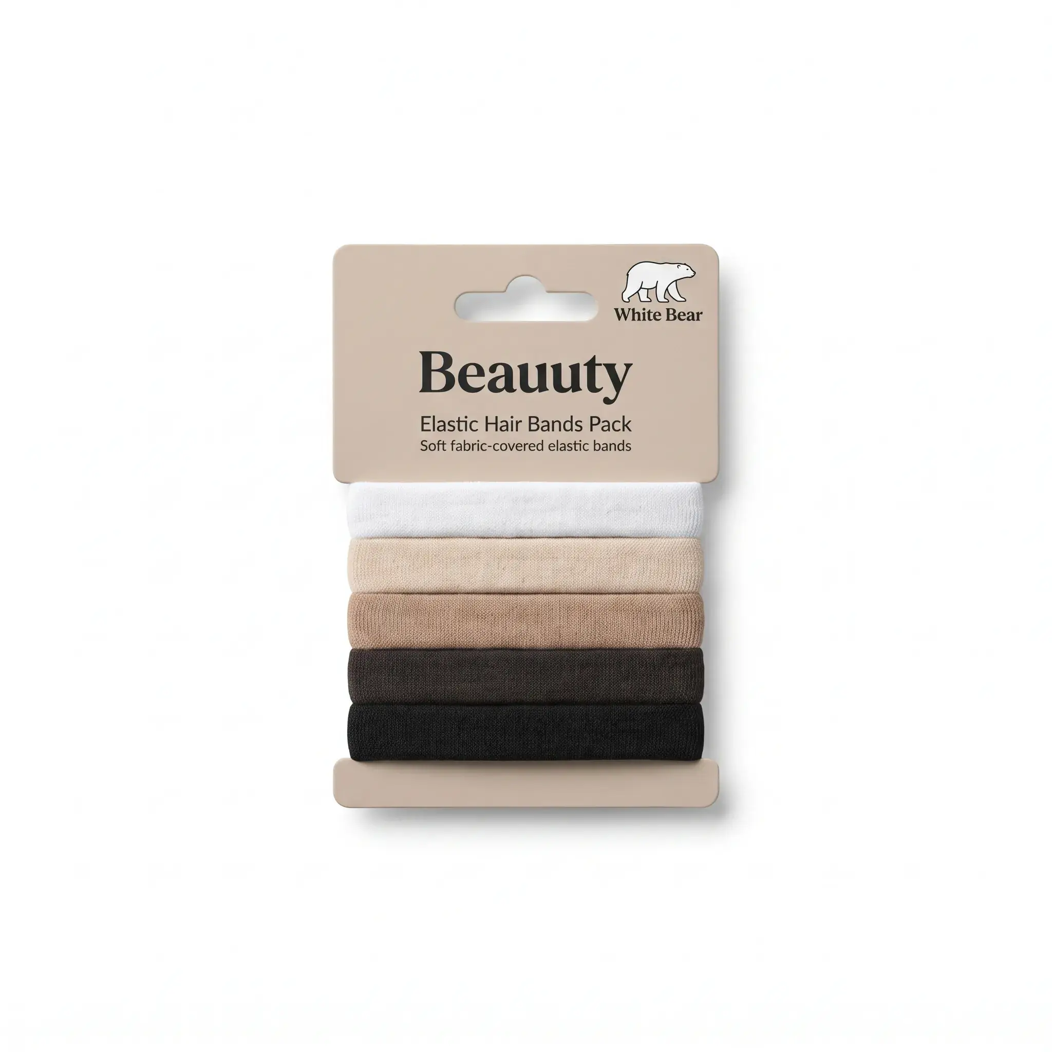 White Bear Elastic Hair Bands Pack