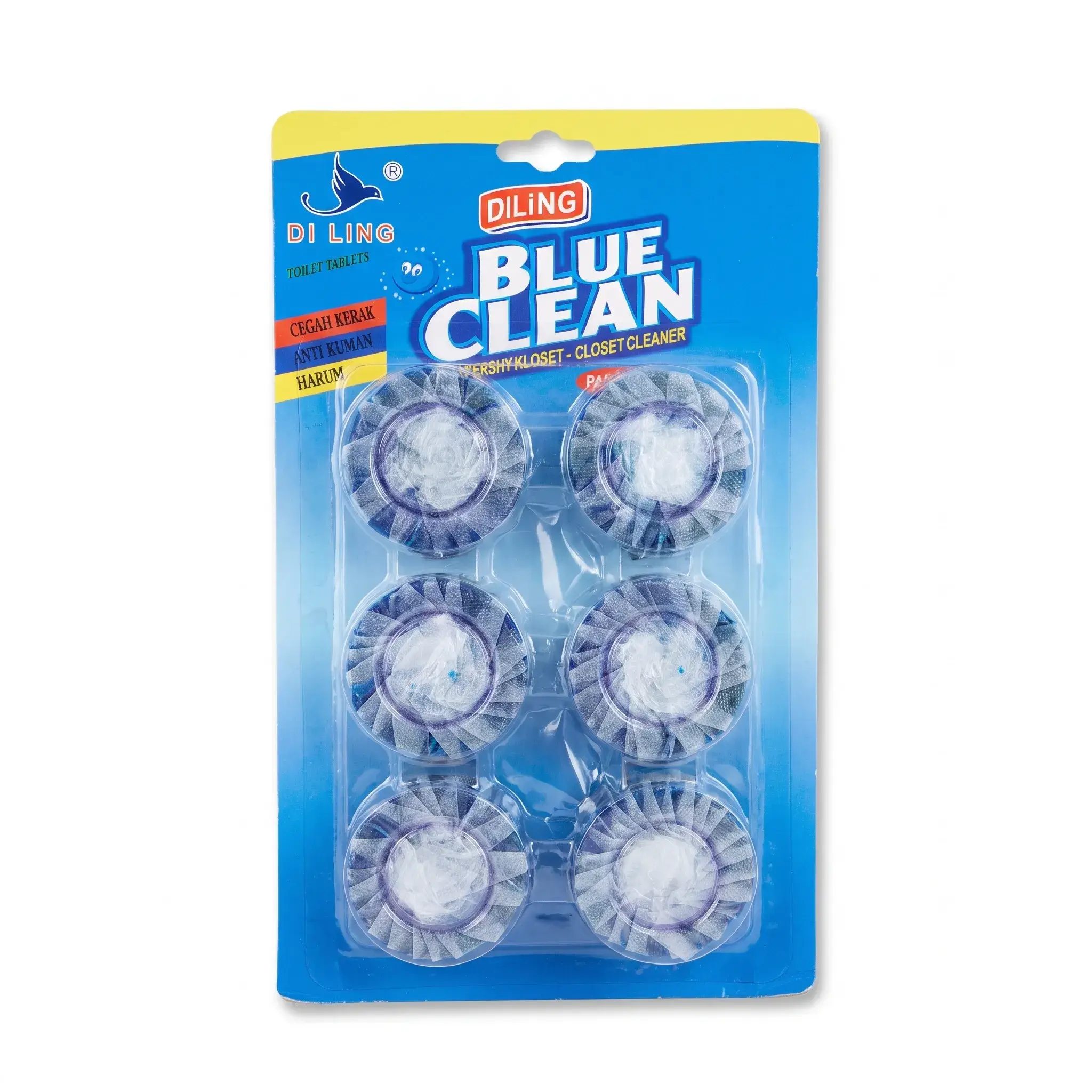 Diling Blue Clean Toilet Cleaner Blocks - 6 Pieces