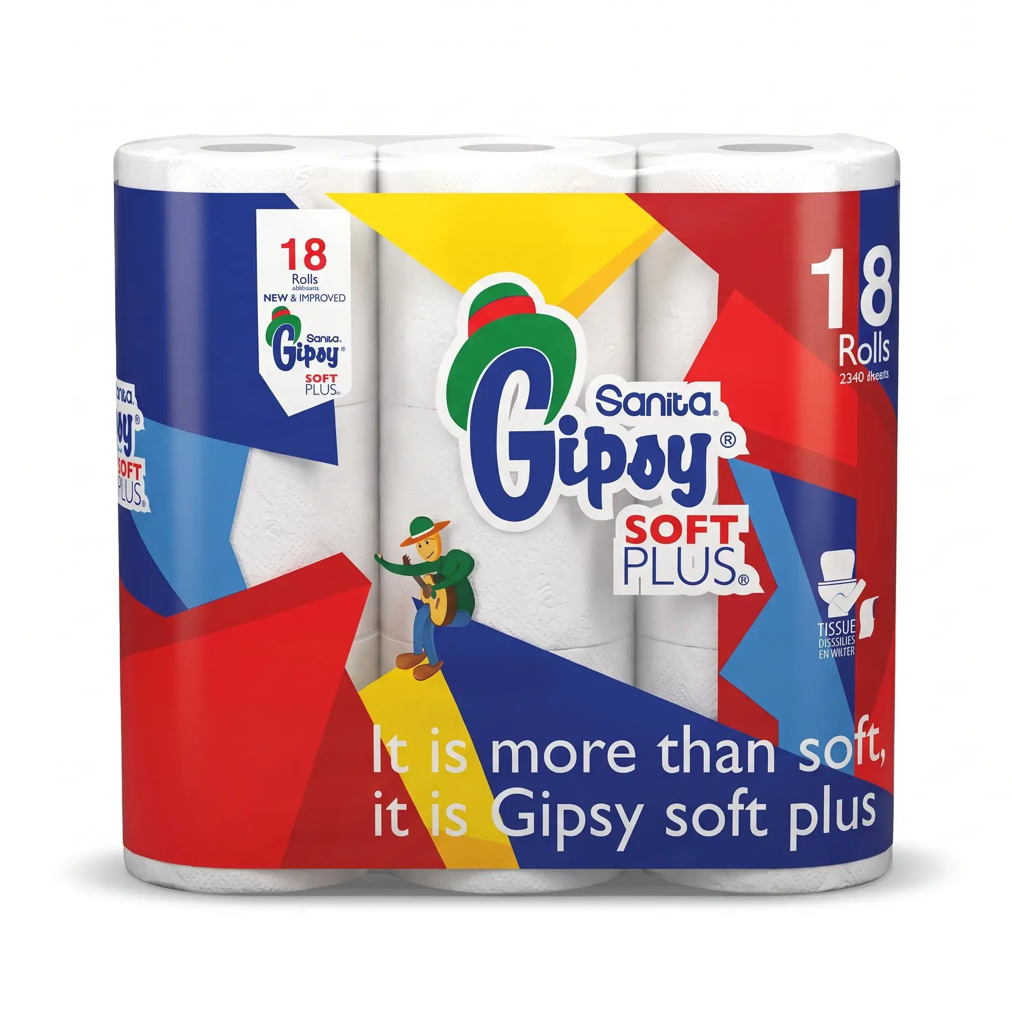 Sanita Gipsy Soft Plus Toilet Paper 18 Rolls