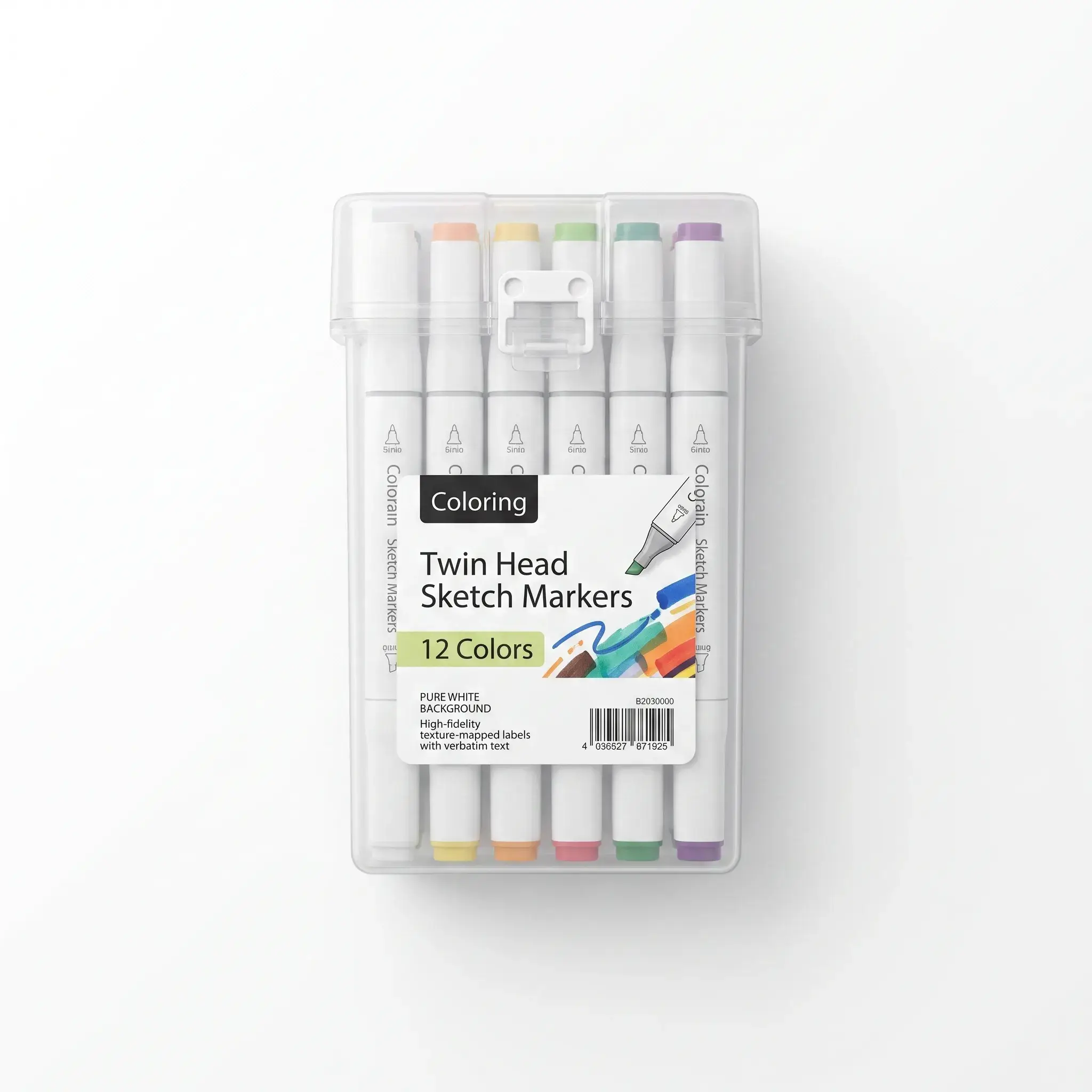 Cenrain Twin Head Sketch Markers - 12 Colors