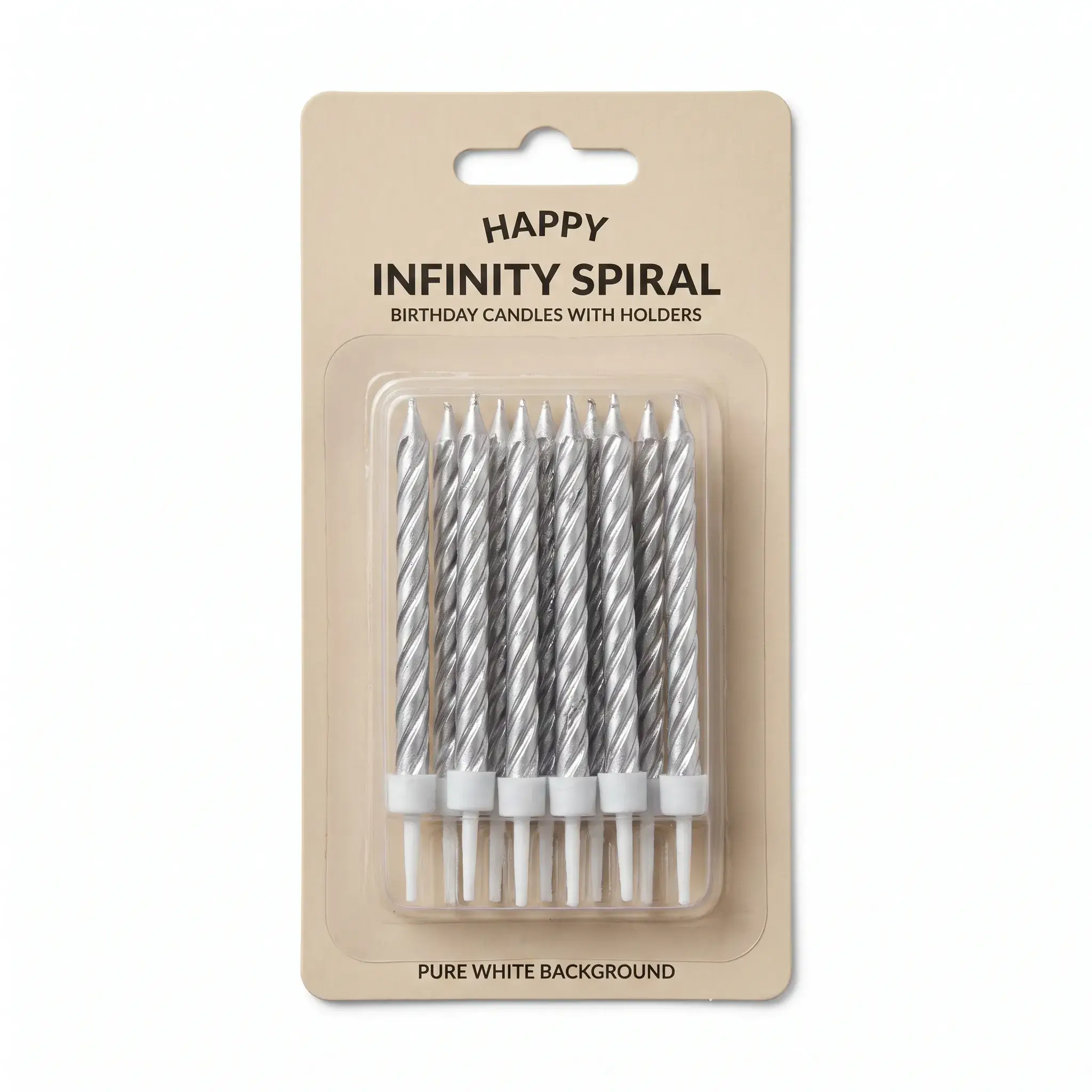 Happy Infinity Spiral Birthday Candles with Holders