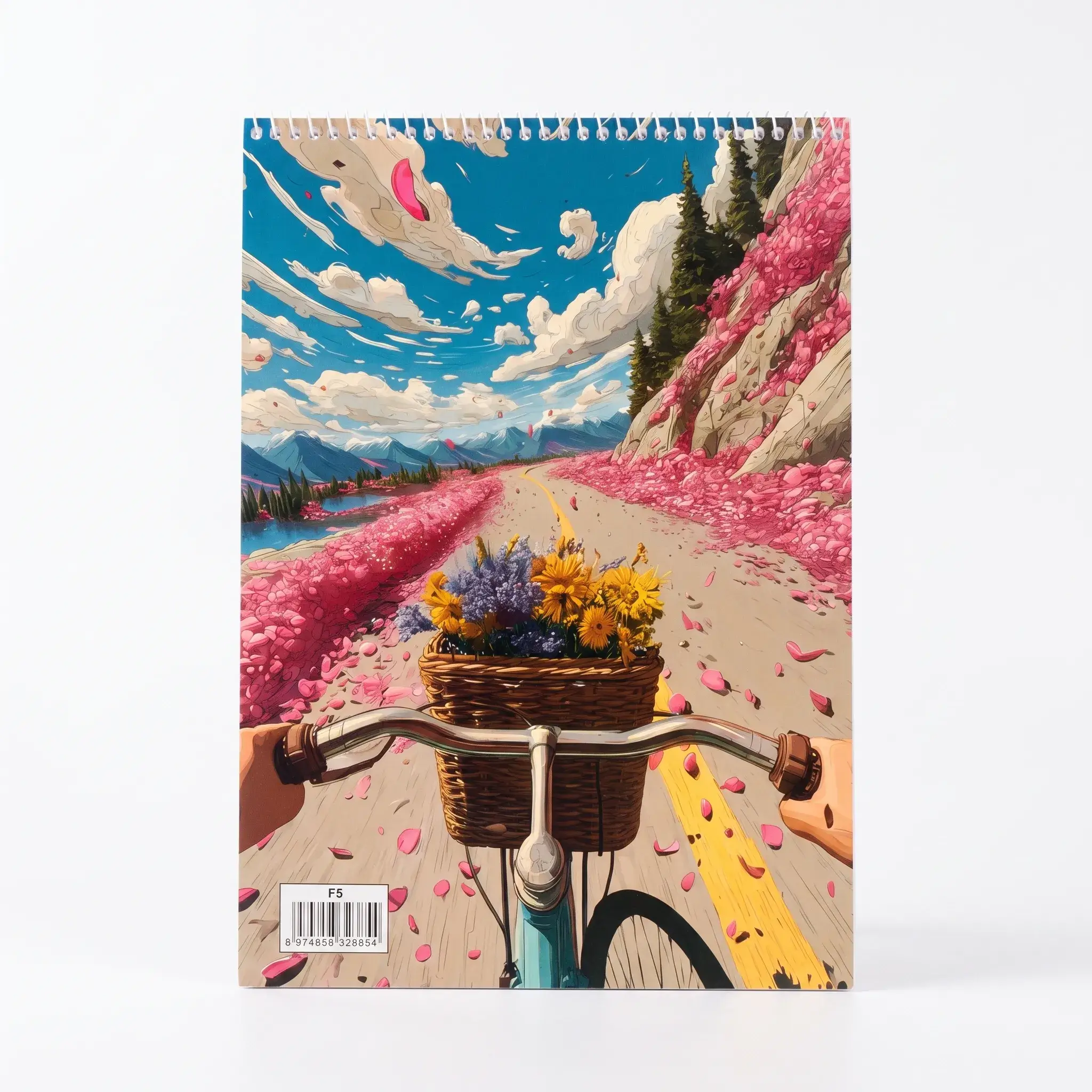 F5 Spiral Notebook - Scenic Bicycle Design