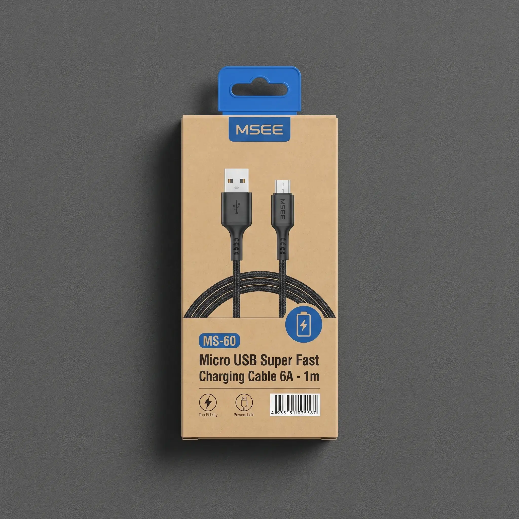 MSEE MS-60 Micro USB Super Fast Charging Cable 6A - 1m