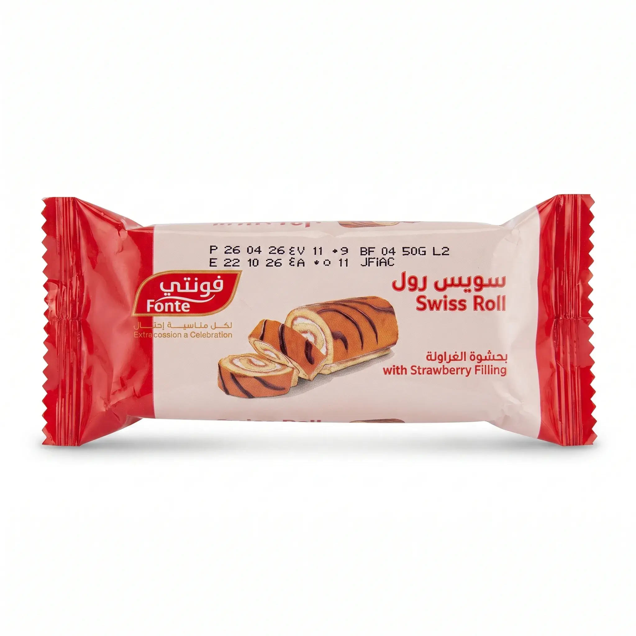 Fonte Swiss Roll with Strawberry Filling
