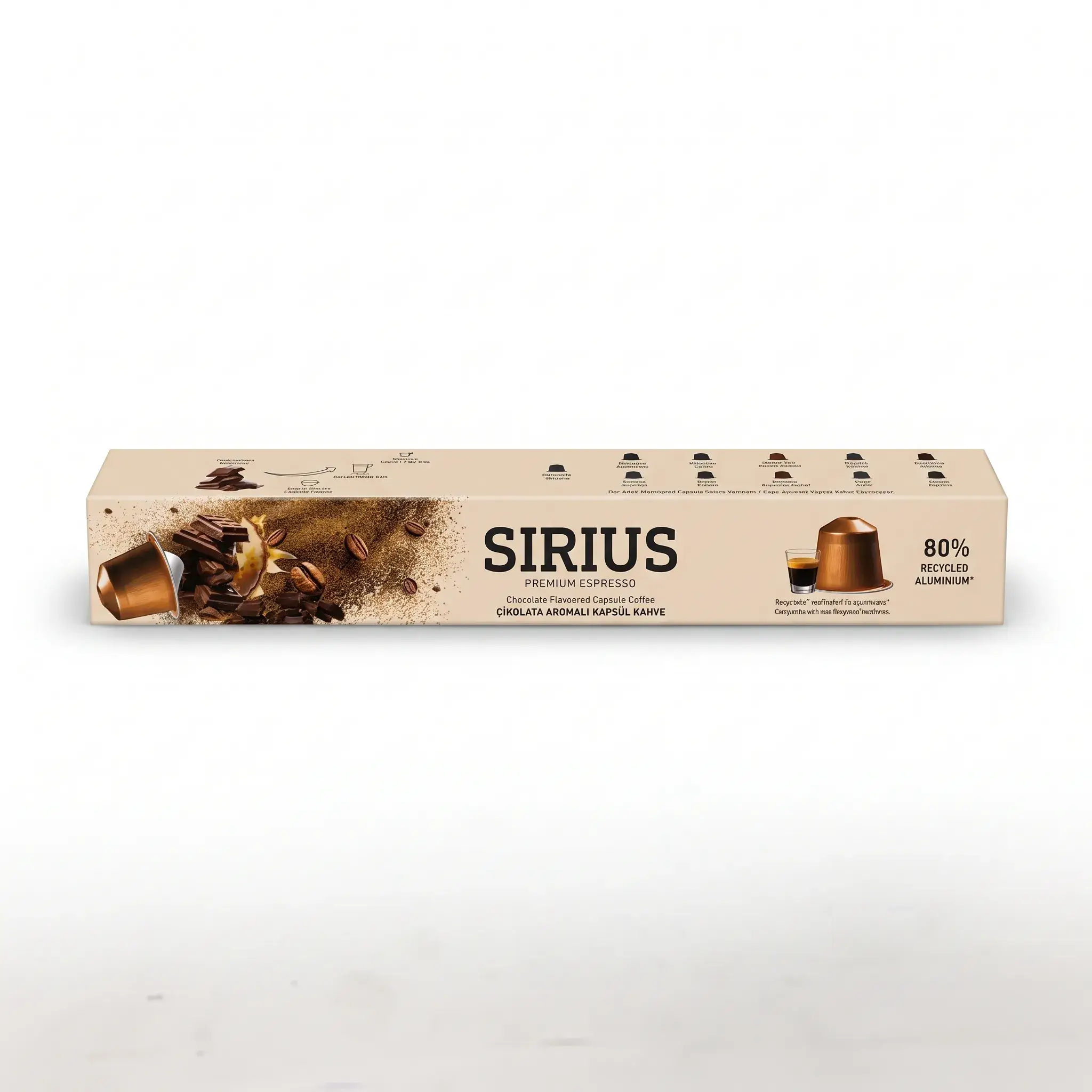 Sirius Premium Espresso Chocolate Flavored Coffee Capsules