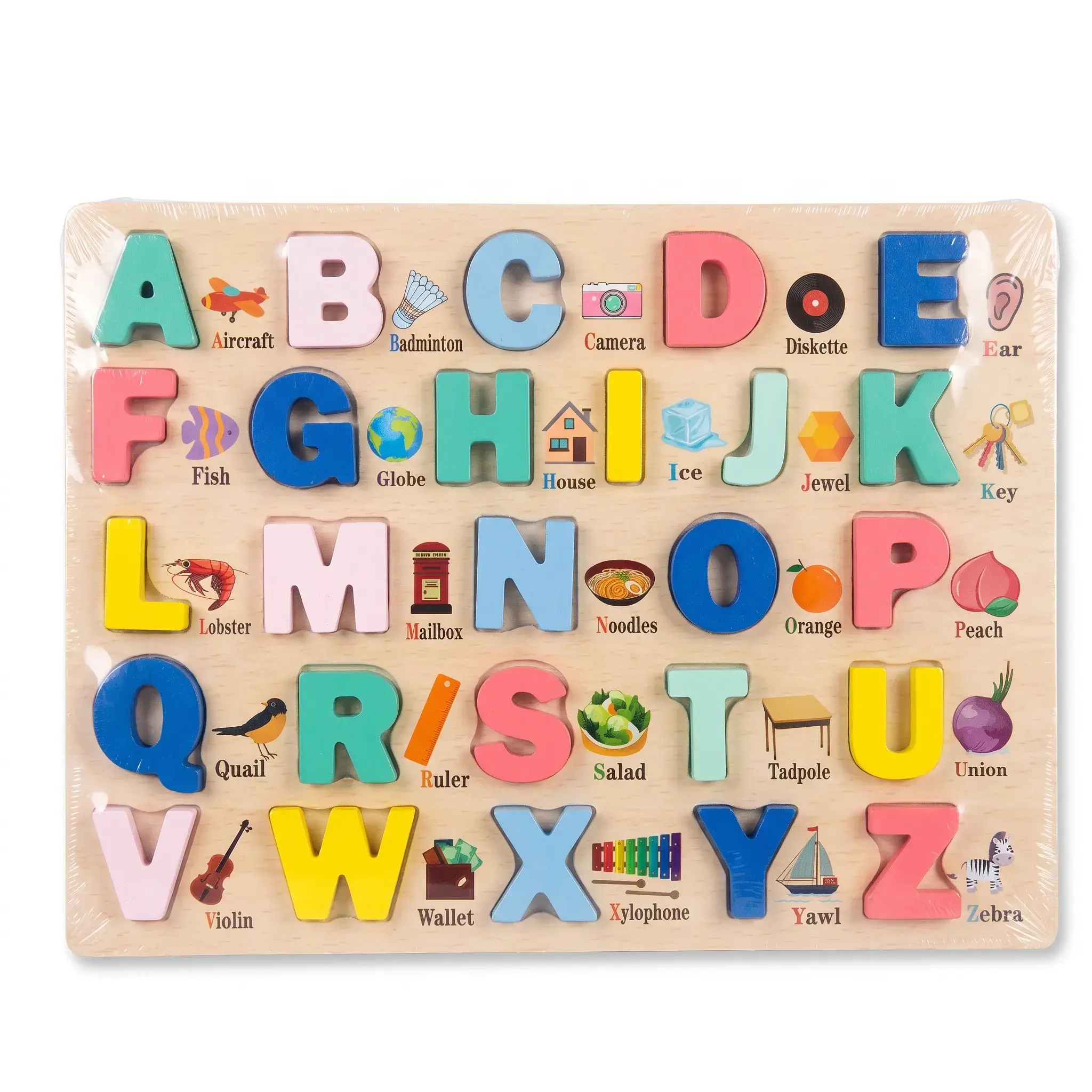 Wooden Alphabet Puzzle Board (A-Z)