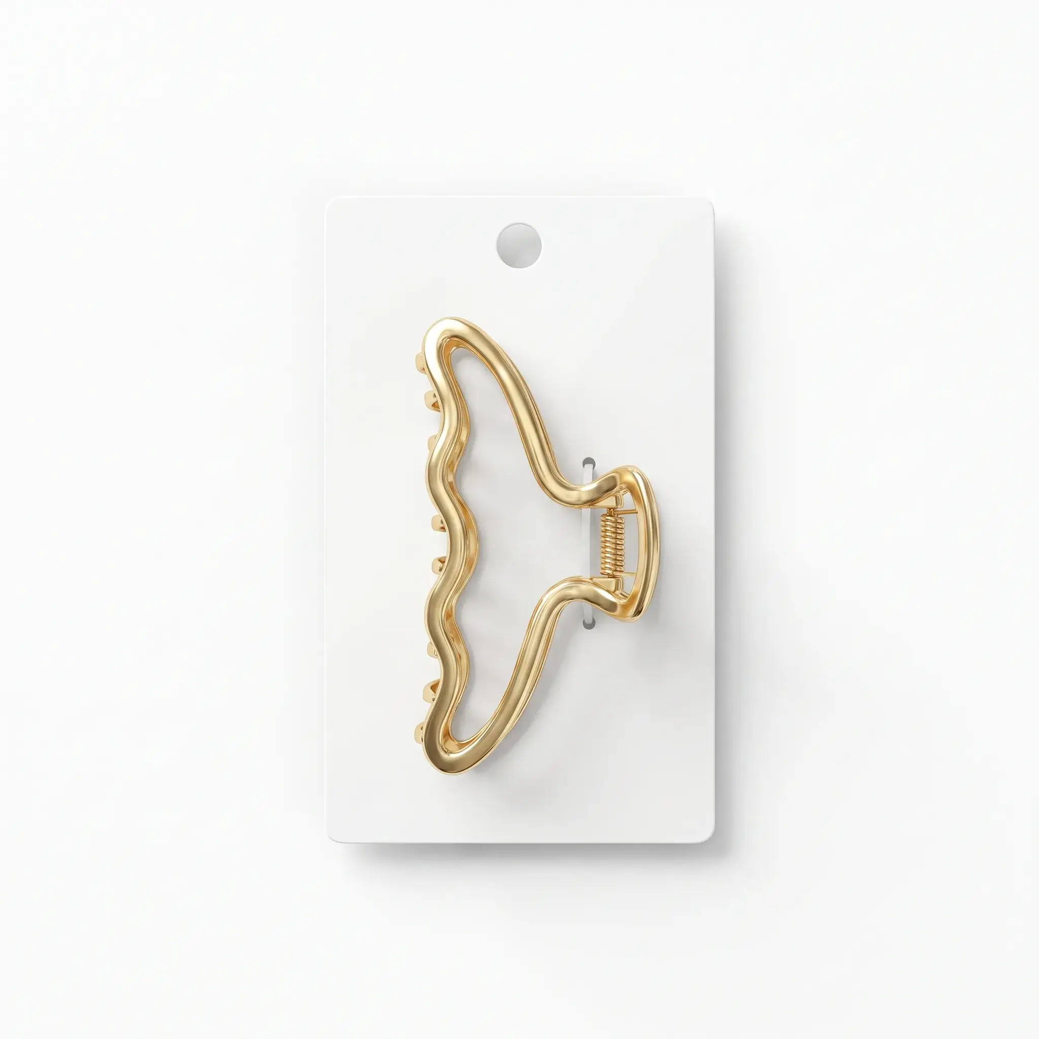 Gold Metallic Wavy Hair Claw Clip