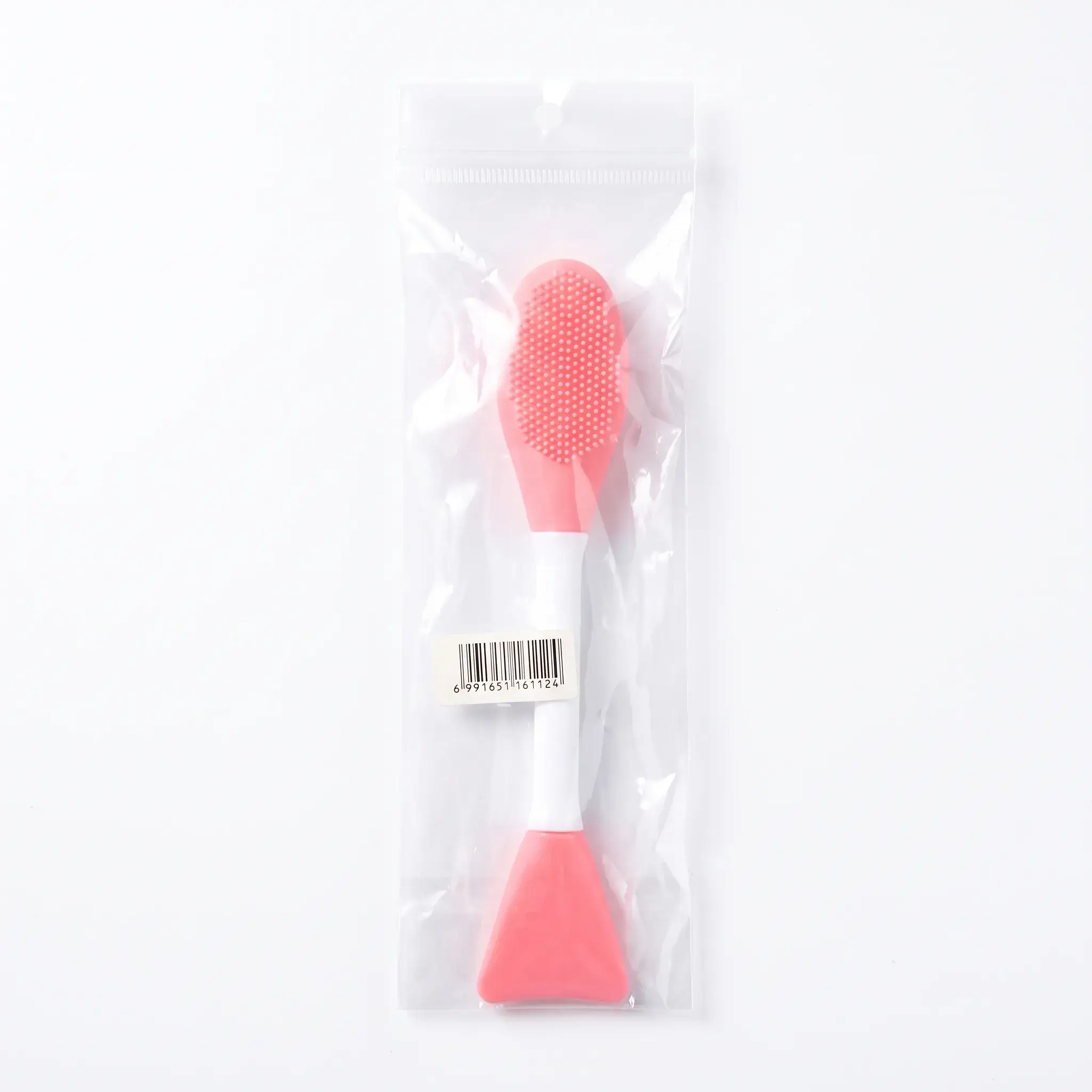 Double-Ended Silicone Facial Cleansing Brush and Mask Applicator - Pink