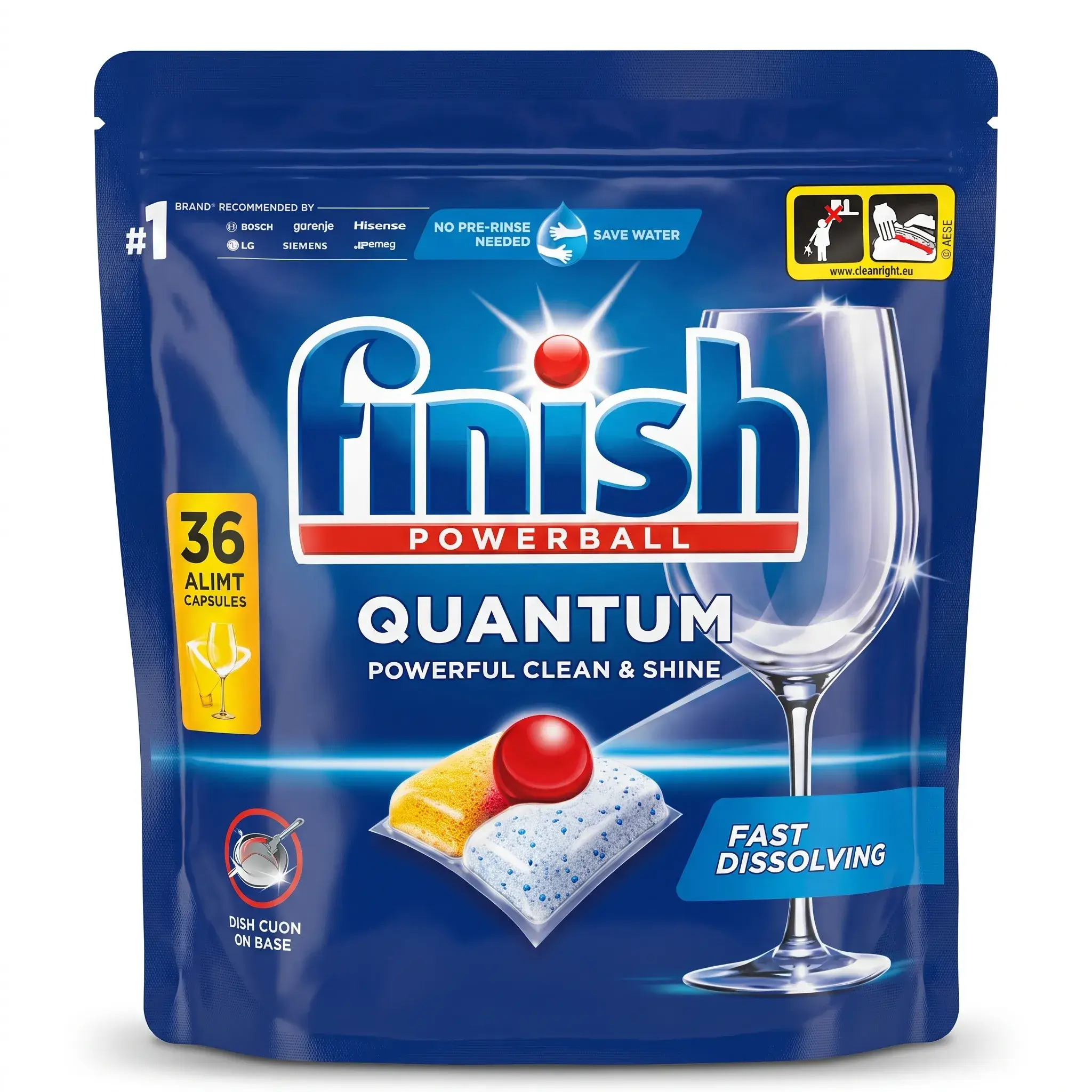 Finish Powerball Quantum Dishwasher Detergent 36 Capsules