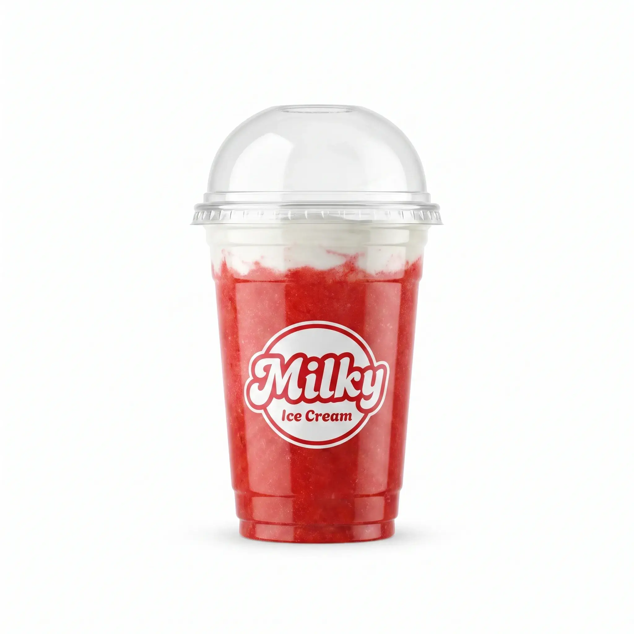 Milky Strawberry Slush with Cream Cup