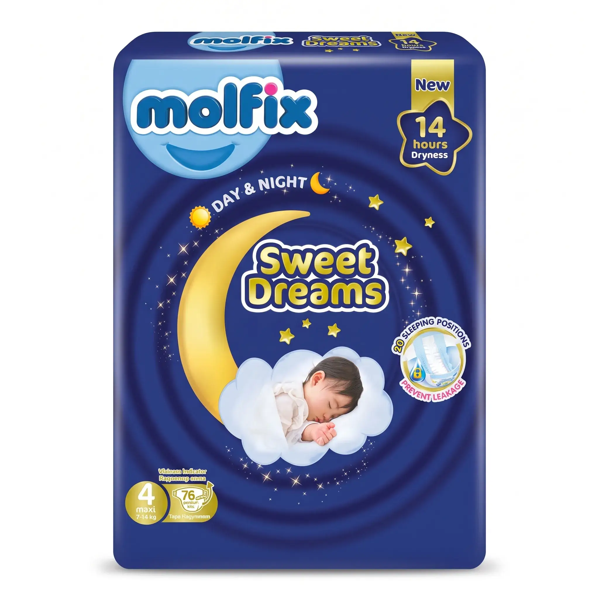 Molfix Sweet Dreams Day & Night Diapers Size 4 Maxi 7-14kg