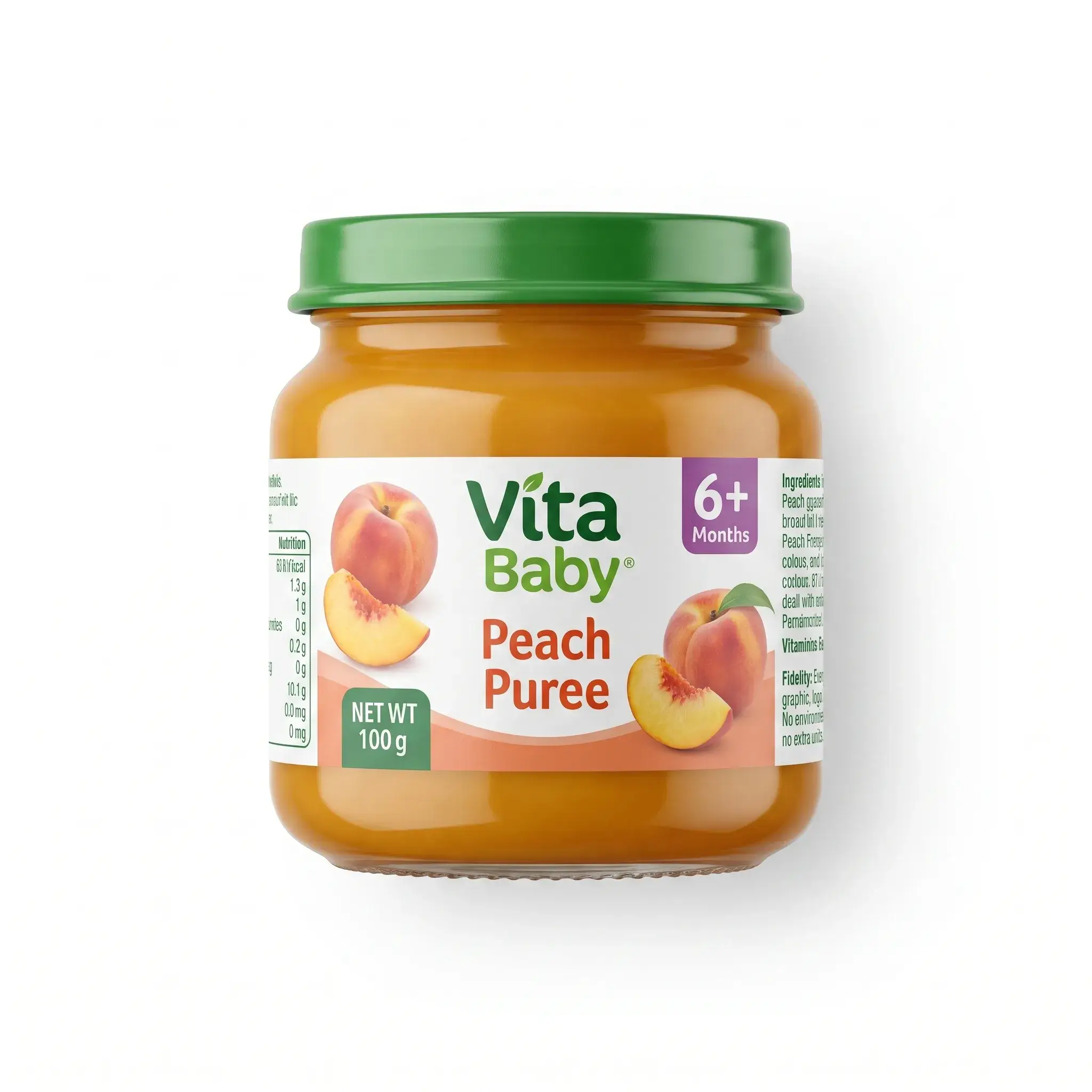Vita Baby Peach Puree (6+ Months)
