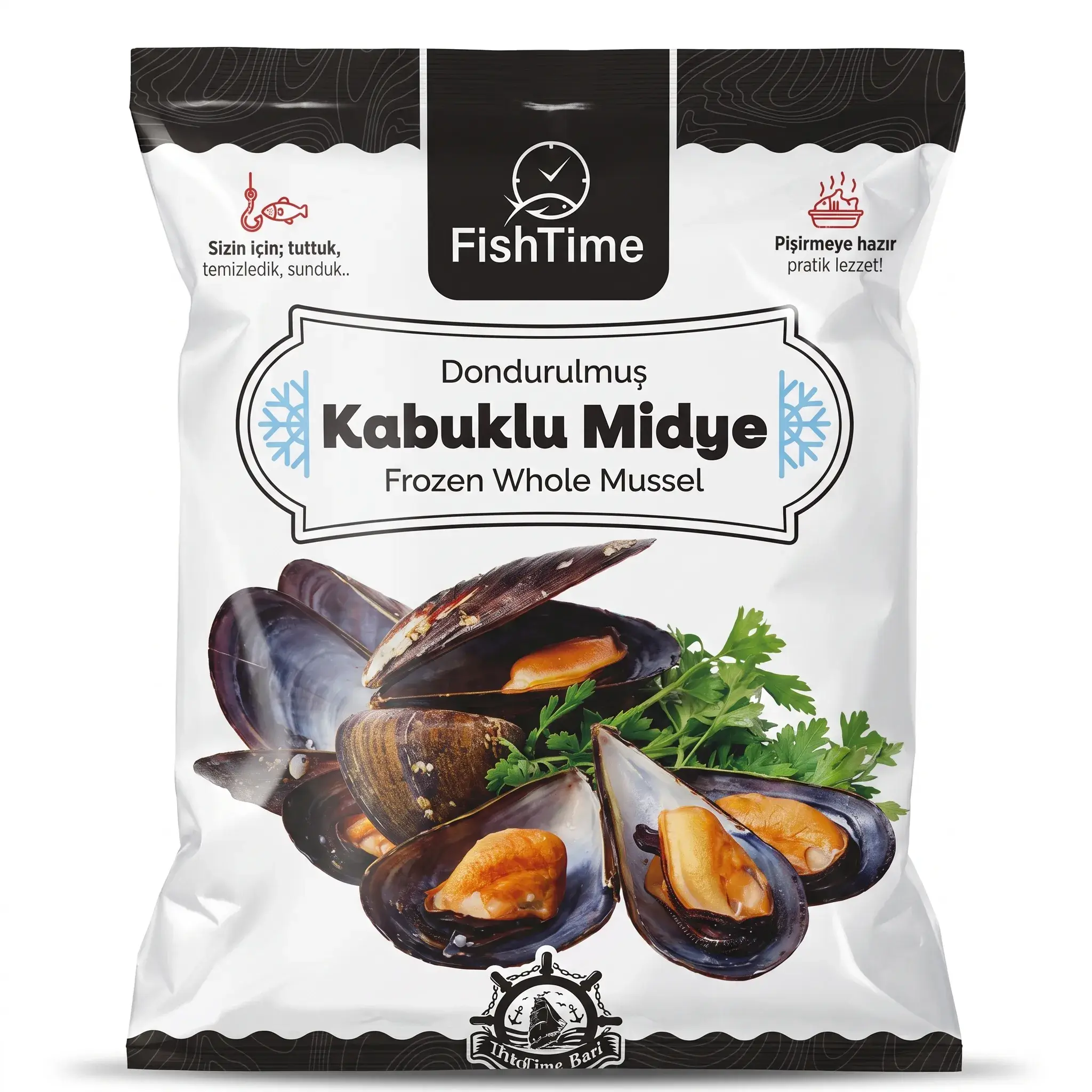 FishTime Frozen Whole Mussels