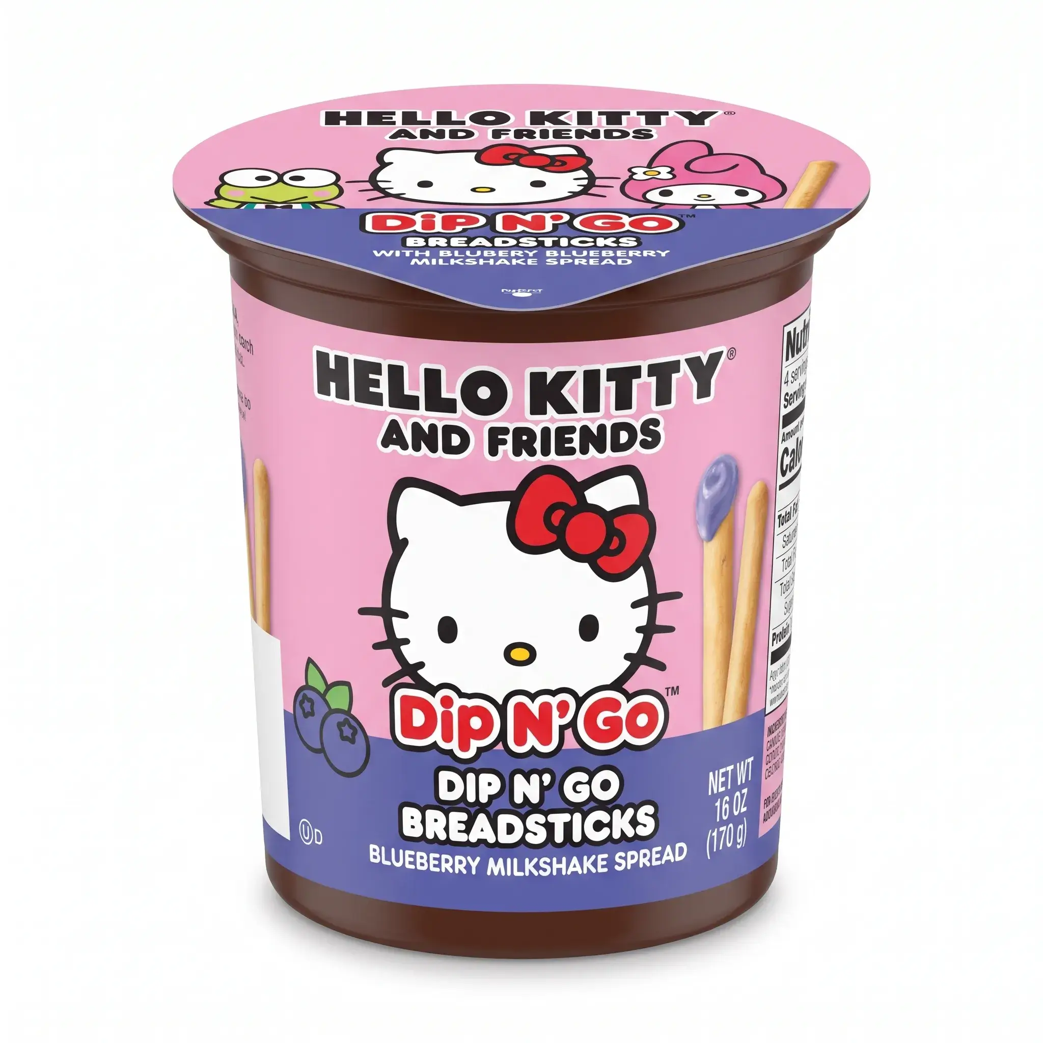 Hello Kitty and Friends Dip N' Go Breadsticks with Blueberry Milkshake Spread