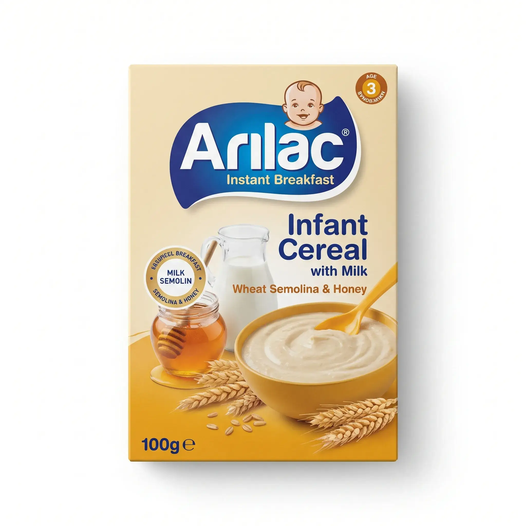 Arilac Instant Breakfast Infant Cereal with Milk Wheat Semolina & Honey