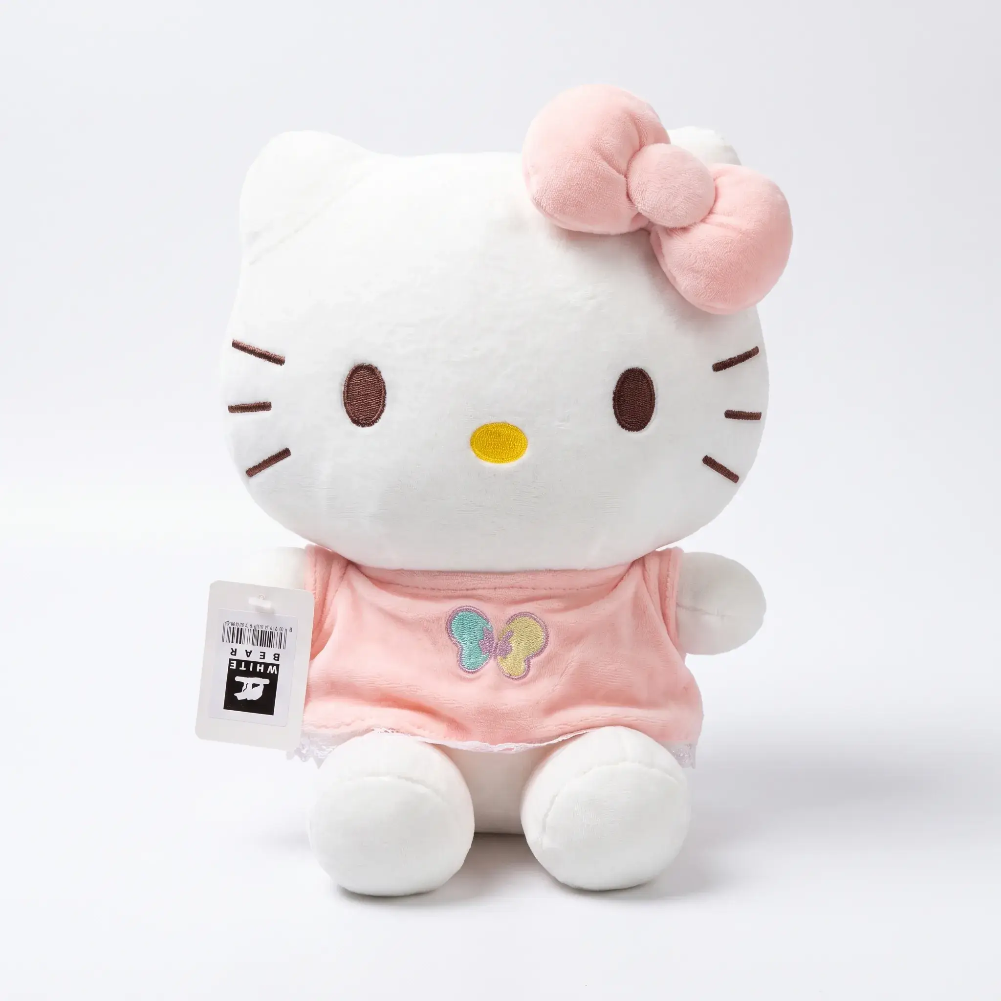 White Bear Hello Kitty Plush Toy in Pink Dress