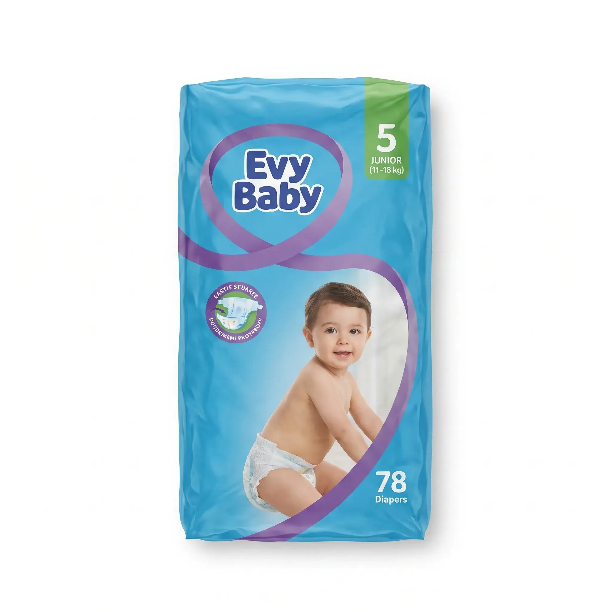 Evy Baby Diapers Size 5 Junior (11-18 kg) - 78 Diapers