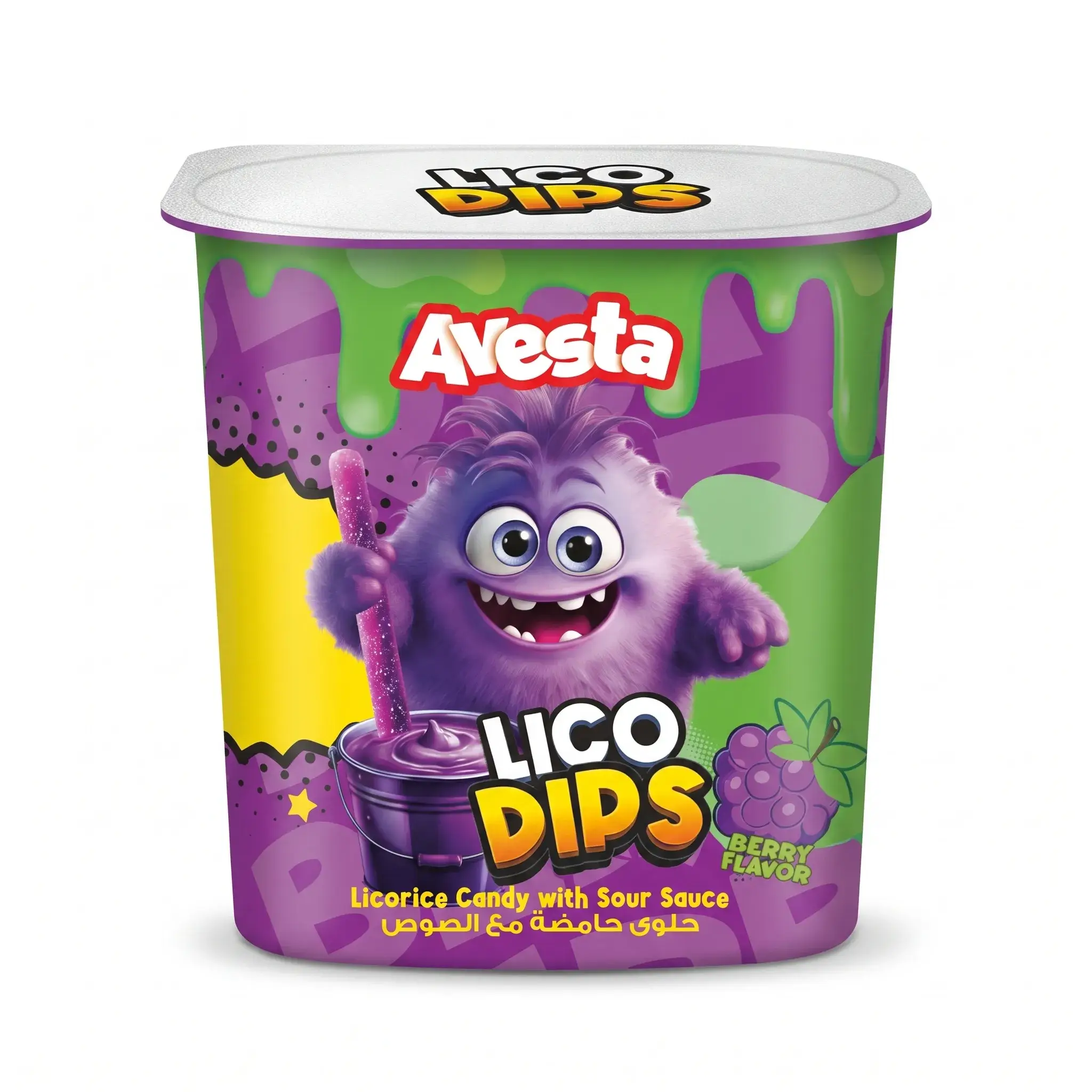 Avesta Lico Dips Licorice Candy with Sour Berry Sauce