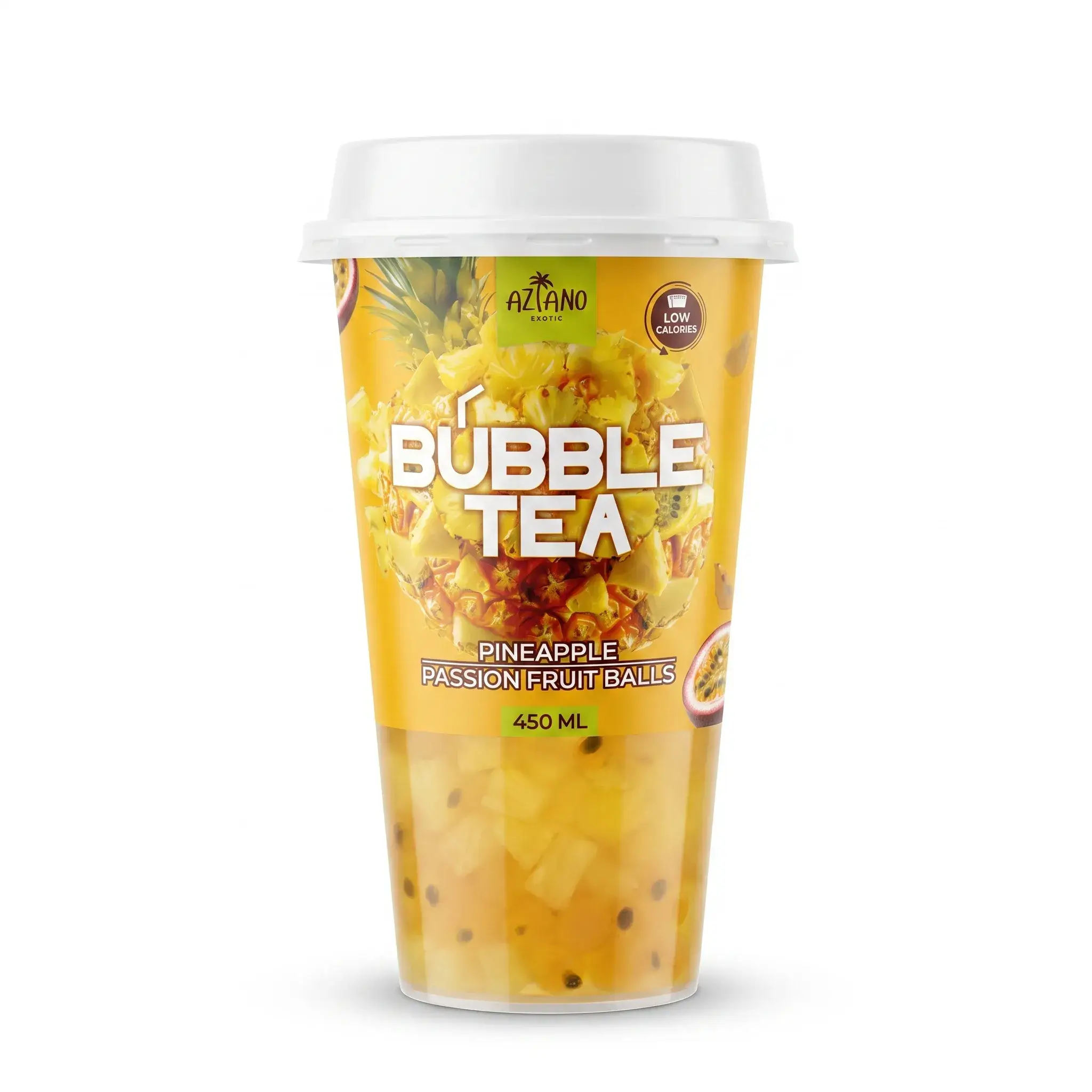 Aziano Pineapple Bubble Tea with Passion Fruit Balls