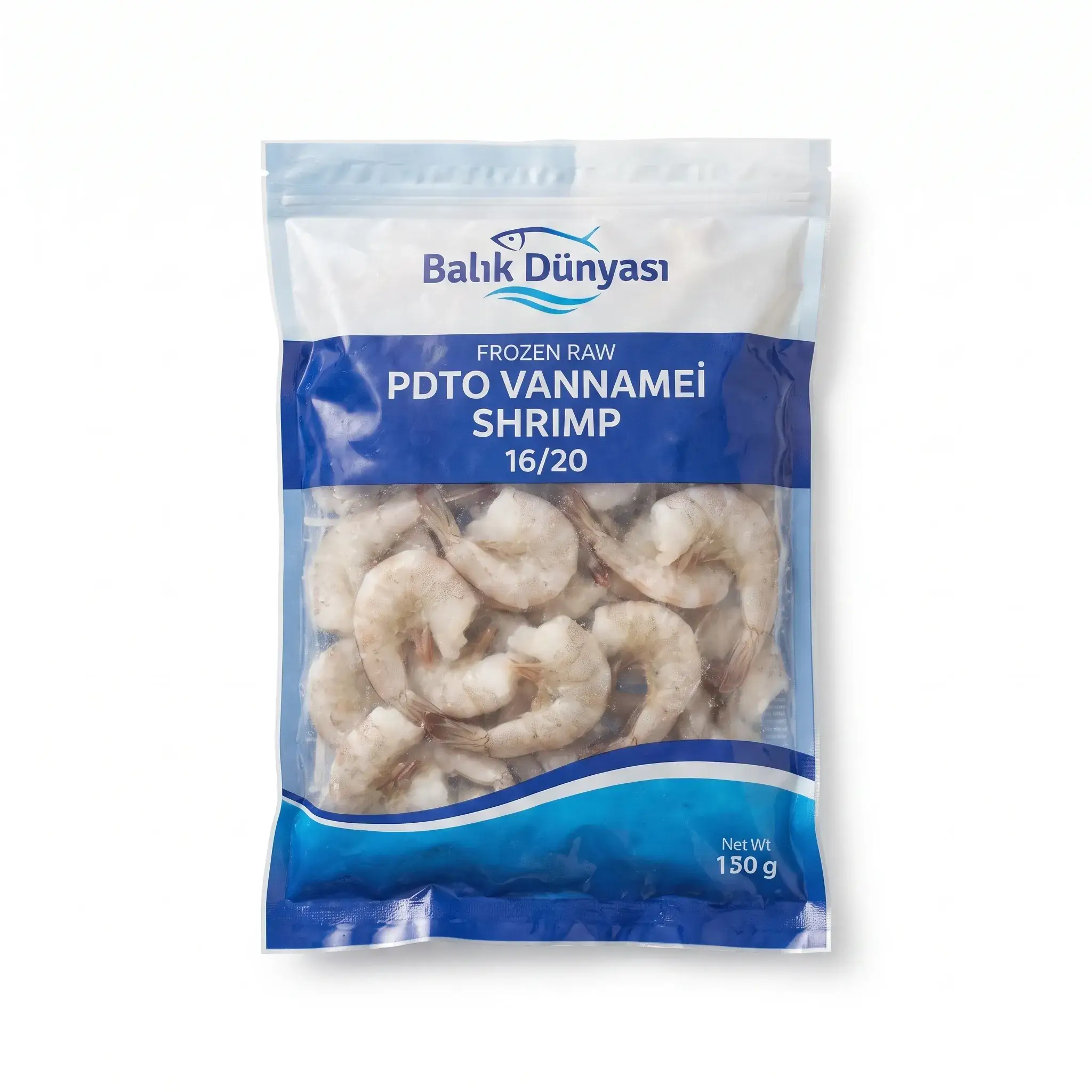 Balık Dünyası Frozen Raw PDTO Vannamei Shrimp 16/20