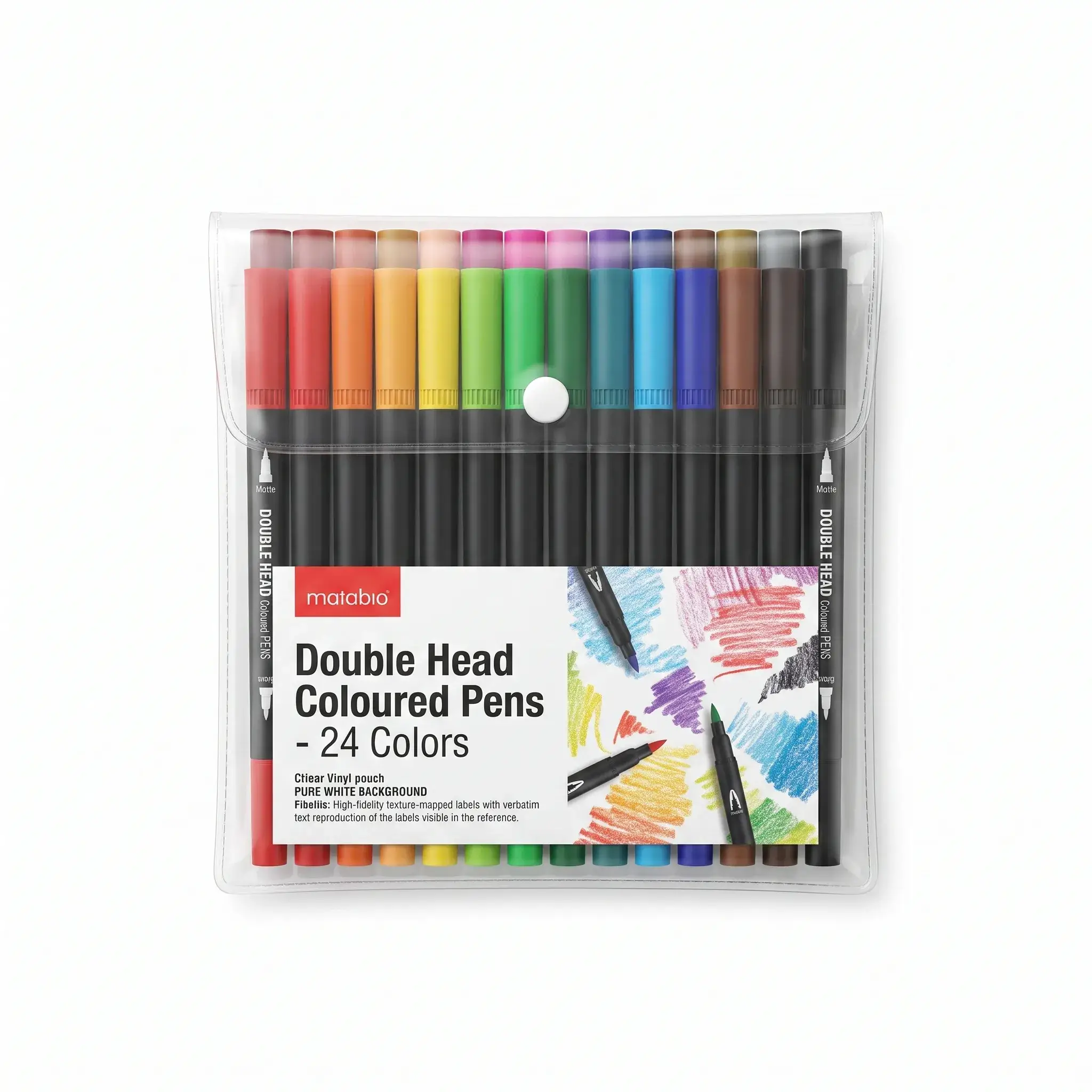 Double Head Coloured Pens - 24 Colors
