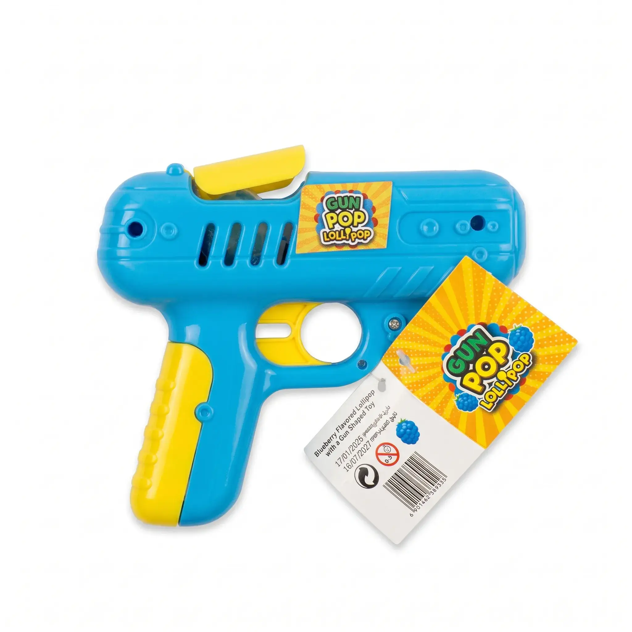Gun Pop Blueberry Flavored Lollipop with Toy