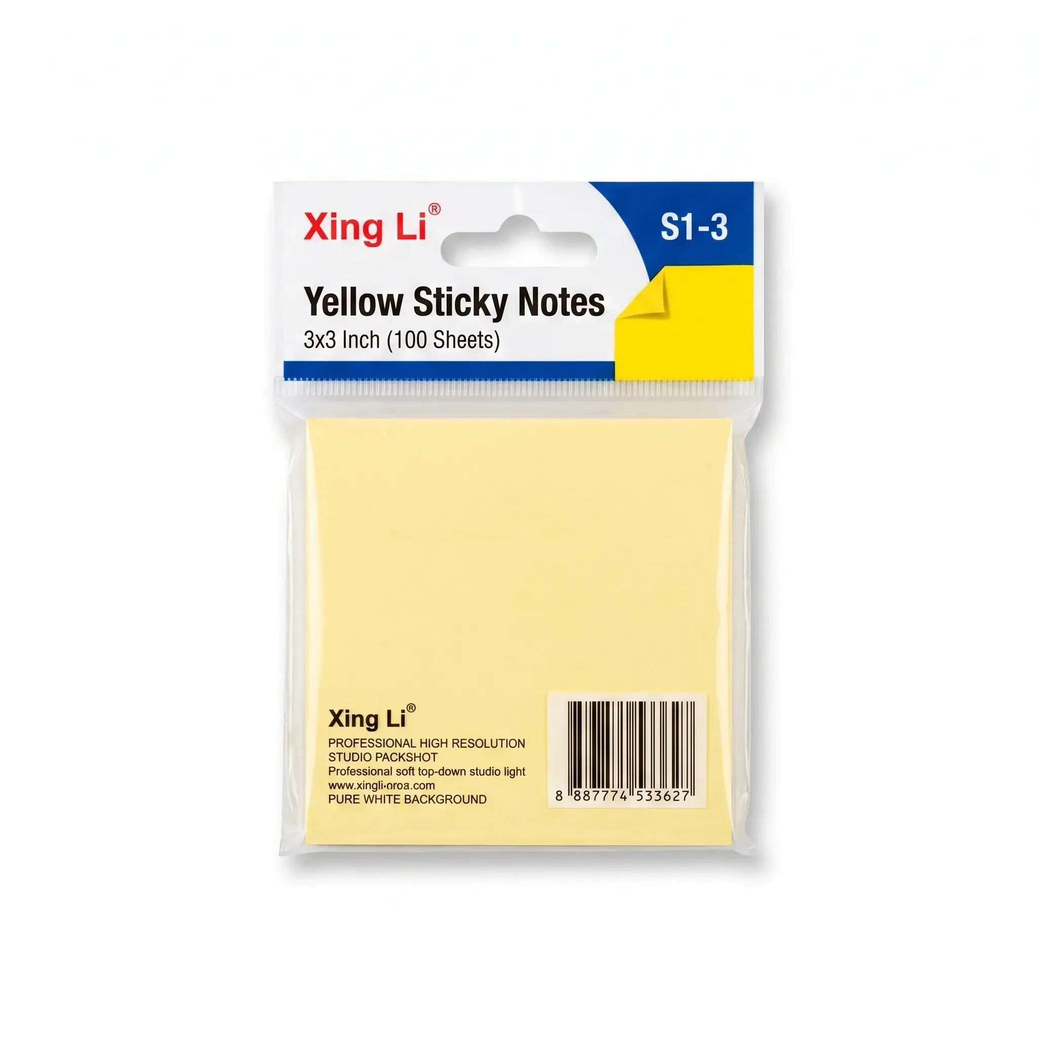 Xing Li S1-3 Yellow Sticky Notes 3x3 Inch (100 Sheets)