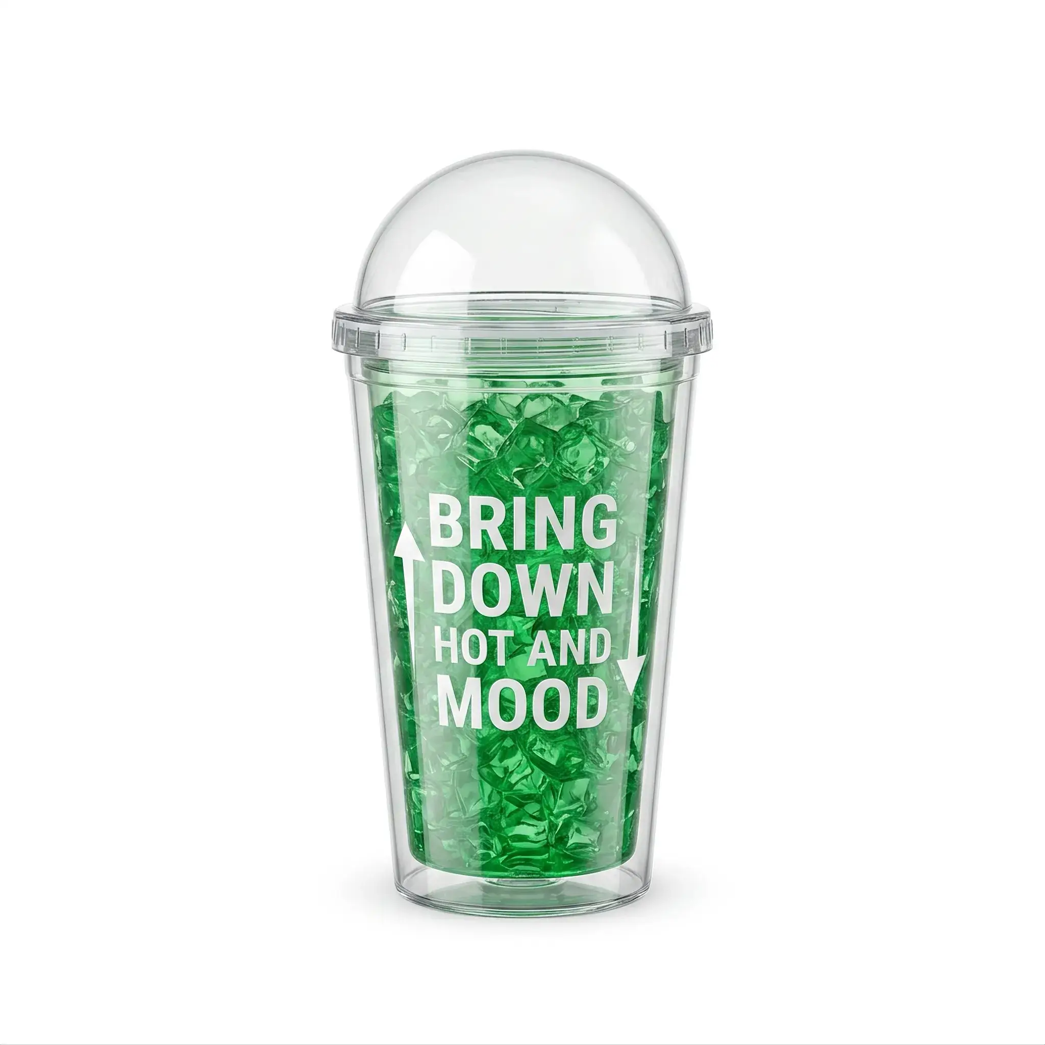 Reusable Freezer Gel Tumbler with Dome Lid - Green